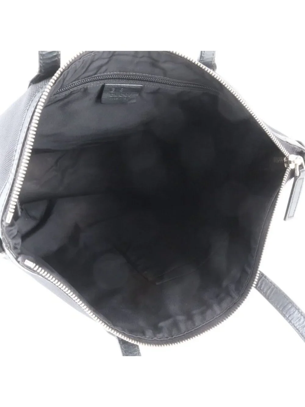 Gucci Sherry Line Leather Canvas Tote Shoulder Business Black